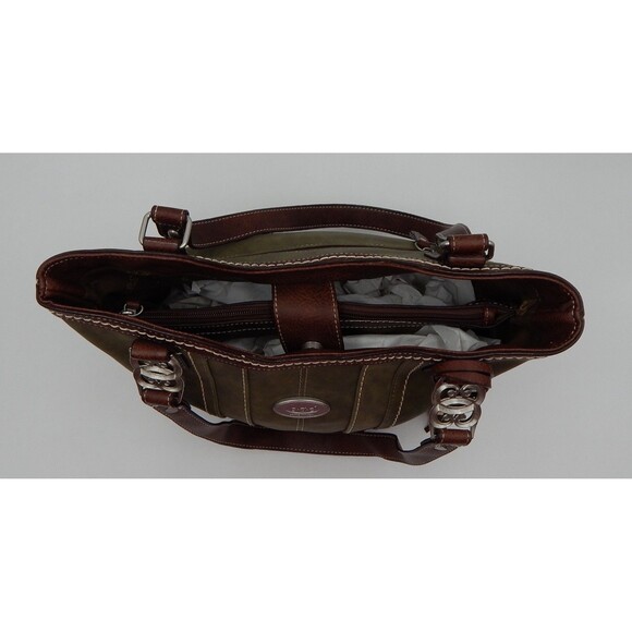 BOC Bøc Born Concept Green Tan Brown Handbag Purse Shoulder Bag Pockets - Picture 4 of 16